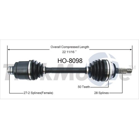 Surtrack Axle Cv Axle Shaft, Ho-8098 HO-8098